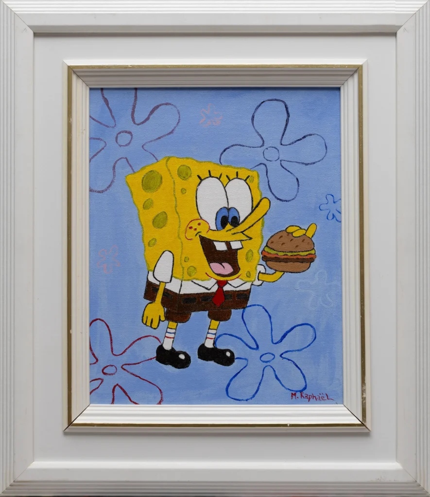 Cette toile, peinte à l’acrylique avec une technique fluide au pinceau, plonge dans l’univers rêveur de Bob. Les couleurs lumineuses et les formes légèrement stylisées évoquent la douceur et la fantaisie, capturant l’essence d’un moment suspendu entre réalité et imagination.  Une invitation à sourire, à s’évader et à retrouver la légèreté de l’enfance.