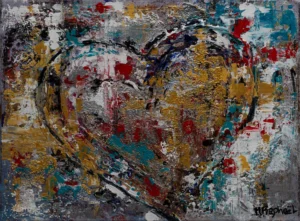 Cette œuvre en acrylique met en lumière un cœur aux reliefs riches, créé par des couches épaisses de peinture et une technique expressive. Les textures profondes invitent à toucher du regard, tandis que les couleurs vibrantes évoquent la passion, la force et la douceur mêlées.   Cœur Texturé célèbre l’intensité des émotions humaines, dans toute leur complexité et leur beauté tactile.