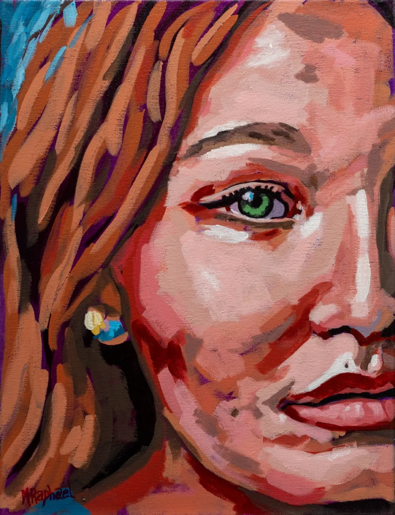 Ce portrait de femme, peint à l’acrylique, met en lumière une beauté authentique, sans artifice. Les traits sont délicatement esquissés, avec des touches de pinceau douces qui laissent transparaître la lumière intérieure du sujet. Les tons naturels et les textures subtiles rendent hommage à la féminité dans ce qu’elle a de plus vrai : une force tranquille, une grâce simple, une présence apaisante.   Beauté naturelle est un regard posé sur l’essence même de l’être.